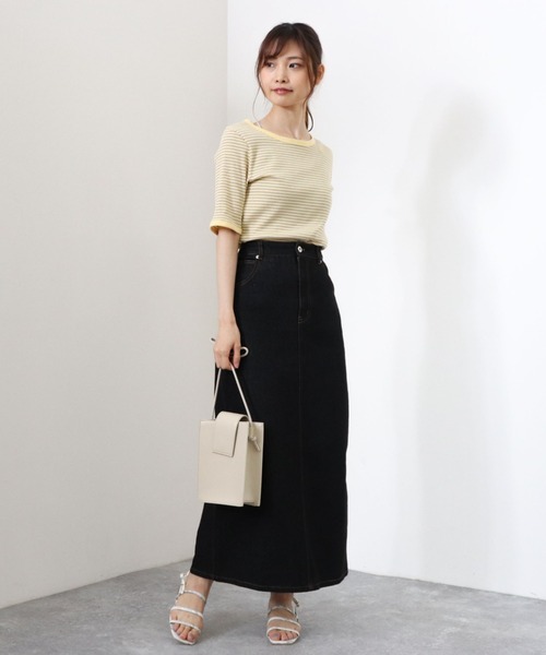 archives（アルシーヴ）の「デニムロングスカート（デニムスカート・レディース・ネイビー/アイボリー/ブラック・MEDIUM）」の15枚目の写真