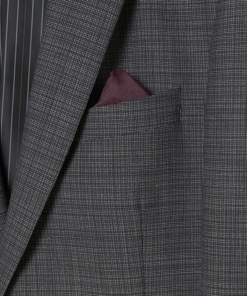 CROWDED CLOSET（クラウデッドクローゼット）の「TWピンチェック柄スーツ／別売りベストあり／2ピースビジネスセットアップスーツ（セットアップ・メンズ・ネイビー/グレー・01/02/03/04）」の16枚目の写真