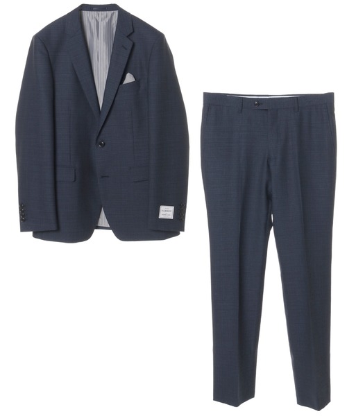 CROWDED CLOSET（クラウデッドクローゼット）の「TWピンチェック柄スーツ／別売りベストあり／2ピースビジネスセットアップスーツ（セットアップ・メンズ・ネイビー/グレー・01/02/03/04）」の21枚目の写真