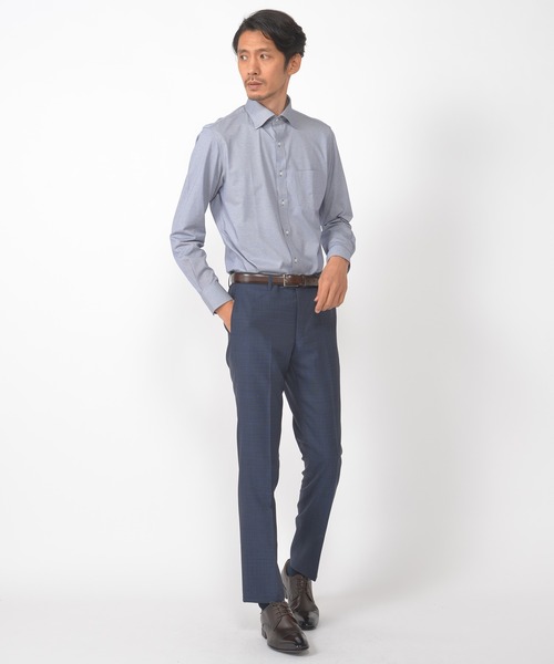 CROWDED CLOSET（クラウデッドクローゼット）の「TWピンチェック柄スーツ／別売りベストあり／2ピースビジネスセットアップスーツ（セットアップ・メンズ・ネイビー/グレー・01/02/03/04）」の12枚目の写真