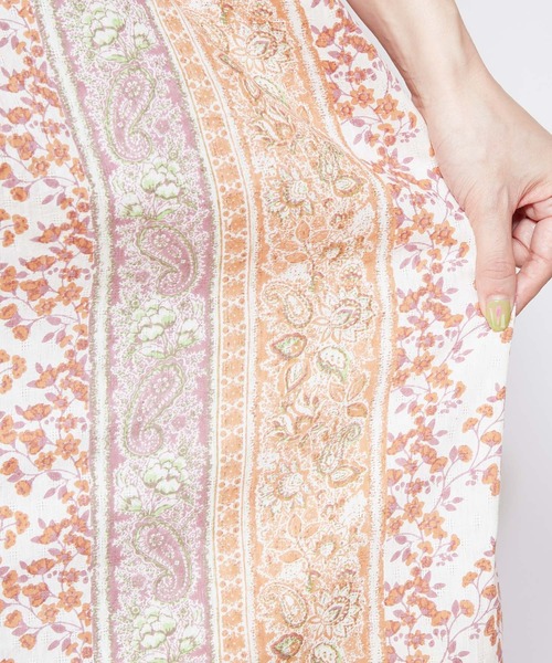 チャイハネ（チャイハネ）の「【チャイハネ】yul コットンドビーブロックプリントワンピース（ワンピース・レディース・ベージュ/レッド/グリーン・FREE）」の19枚目の写真