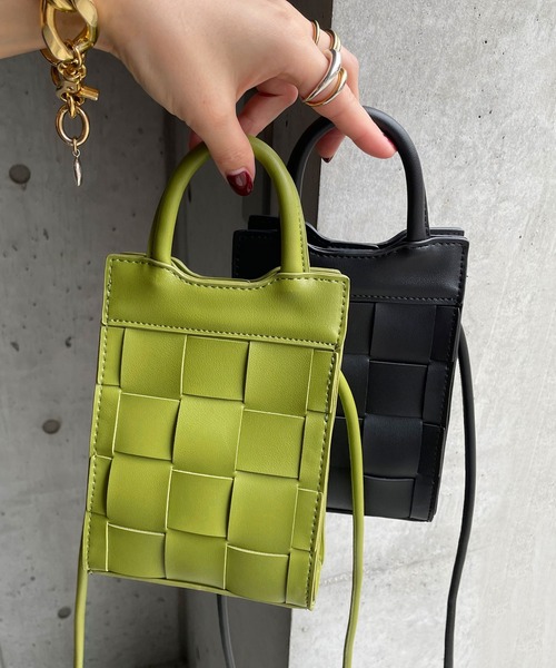 rectangle（レクタングル）の「メッシュショルダーバッグ（ショルダーバッグ・レディース・ブラック/グリーン/ベージュ/アイボリー/イエロー/ブラウン・FREE）」の7枚目の写真