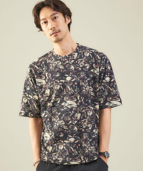 green label relaxing(グリーンレーベルリラクシング)の「<green label relaxing> ジャクソンポロック Tee Ⅰ Tシャツ(Tシャツ/カットソー・メンズ・ナチュラル/ブラック・L/M/XL/S)」の2枚目の写真