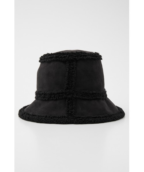 SLY（スライ）の「F MOUTON 2WAY BUCKET HAT ムートン バケット ハット（ハット・レディース・キャメル/ブラック・FREE）」の4枚目の写真