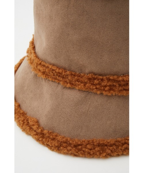 SLY（スライ）の「F MOUTON 2WAY BUCKET HAT ムートン バケット ハット（ハット・レディース・キャメル/ブラック・FREE）」の5枚目の写真