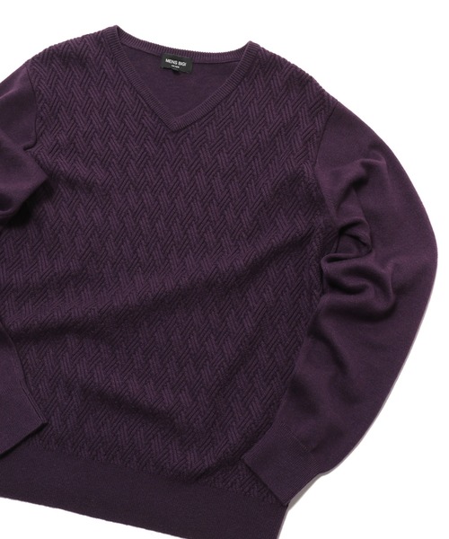 MEN'S BIGI（メンズビギ）の「12Gジャガードニット（ニット/セーター・メンズ・マスタード/ライトベージュ/パープル/ターコイズブルー・02/01/03）」の4枚目の写真