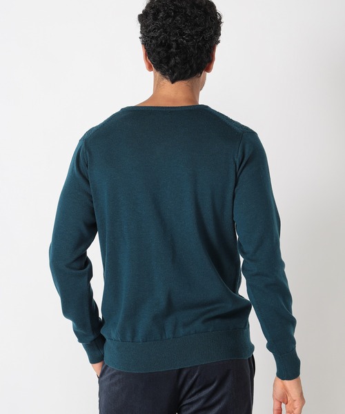 MEN'S BIGI（メンズビギ）の「12Gジャガードニット（ニット/セーター・メンズ・マスタード/ライトベージュ/パープル/ターコイズブルー・02/01/03）」の18枚目の写真