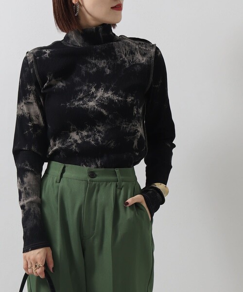 PUBLUX(パブリュクス)の「▽【PUBLUX/パブリュクス】タイダイテレコタートルトップス◇(Tシャツ/カットソー・レディース・ブラック/グレイッシュベージュ/ダークオレンジ・フリ-)」の17枚目の写真