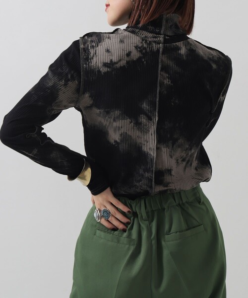 PUBLUX(パブリュクス)の「▽【PUBLUX/パブリュクス】タイダイテレコタートルトップス◇(Tシャツ/カットソー・レディース・ブラック/グレイッシュベージュ/ダークオレンジ・フリ-)」の10枚目の写真