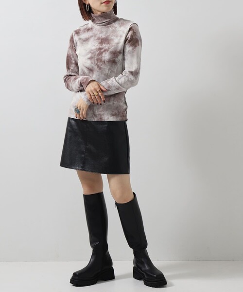 PUBLUX(パブリュクス)の「▽【PUBLUX/パブリュクス】タイダイテレコタートルトップス◇(Tシャツ/カットソー・レディース・ブラック/グレイッシュベージュ/ダークオレンジ・フリ-)」の14枚目の写真