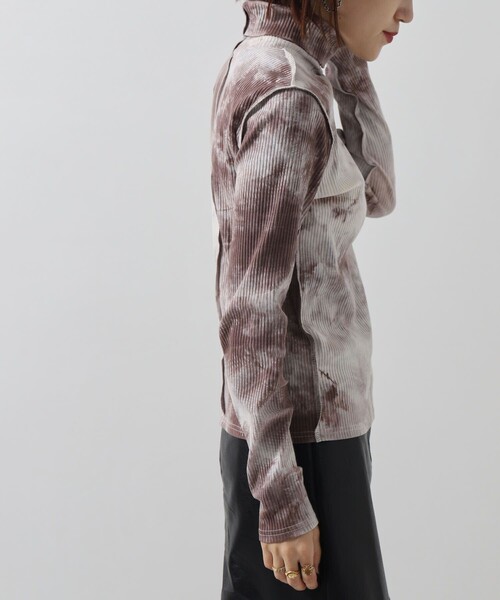 PUBLUX(パブリュクス)の「▽【PUBLUX/パブリュクス】タイダイテレコタートルトップス◇(Tシャツ/カットソー・レディース・ブラック/グレイッシュベージュ/ダークオレンジ・フリ-)」の18枚目の写真