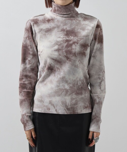 PUBLUX(パブリュクス)の「▽【PUBLUX/パブリュクス】タイダイテレコタートルトップス◇(Tシャツ/カットソー・レディース・ブラック/グレイッシュベージュ/ダークオレンジ・フリ-)」の12枚目の写真