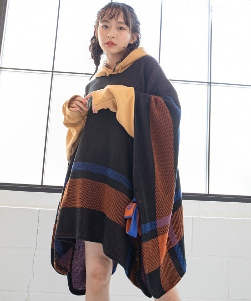 EFFECTEN（エフェクテン）の「mcg2937-St. Pitts knit poncho セントピッツニットポンチョ（ポンチョ・メンズ・ブラック系その他・FREE）」の15枚目の写真