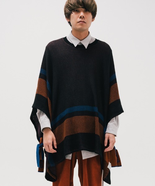 EFFECTEN（エフェクテン）の「mcg2937-St. Pitts knit poncho セントピッツニットポンチョ（ポンチョ・メンズ・ブラック系その他・FREE）」の9枚目の写真