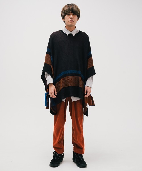 EFFECTEN（エフェクテン）の「mcg2937-St. Pitts knit poncho セントピッツニットポンチョ（ポンチョ・メンズ・ブラック系その他・FREE）」の7枚目の写真