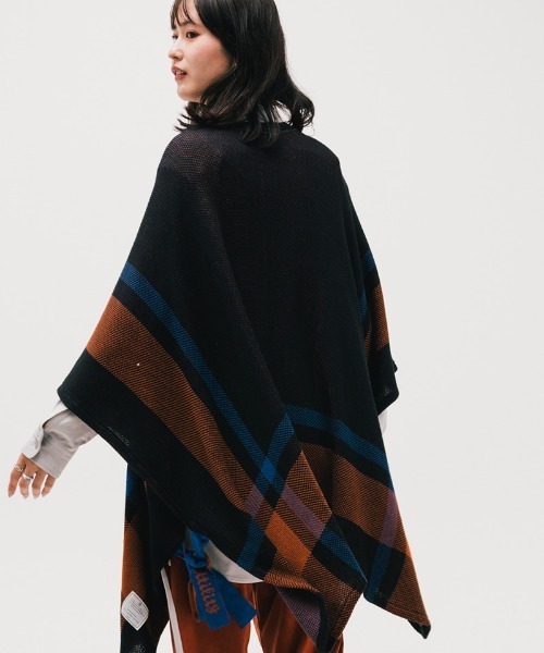 EFFECTEN（エフェクテン）の「mcg2937-St. Pitts knit poncho セントピッツニットポンチョ（ポンチョ・メンズ・ブラック系その他・FREE）」の5枚目の写真