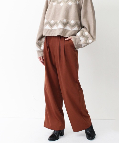 STYLEBLOCK(スタイルブロック)の「ツイルカラーストレートパンツ(その他パンツ・レディース・ベージュ/ターコイズブルー/ブラック/ブラウン/カーキ/オレンジ・M)」の2枚目の写真