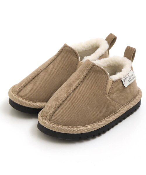 apres les cours（アプレレクール）の「/ショートボアブーツ（ブーツ・キッズ・ベージュ/ブラウン・15 /18/13/17/19/14/16）」の2枚目の写真