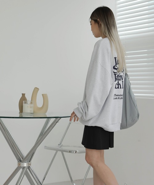 UNE MANSION（ユヌマンション）の「デイオーバーフィットトレーナー（Tシャツ/カットソー・レディース・クリーム/ライトグレー/ブラック・FREE）」の20枚目の写真