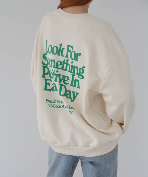 UNE MANSION（ユヌマンション）の「デイオーバーフィットトレーナー（Tシャツ/カットソー・レディース・クリーム/ライトグレー/ブラック・FREE）」の5枚目の写真