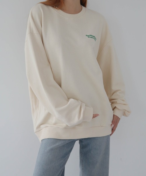 UNE MANSION（ユヌマンション）の「デイオーバーフィットトレーナー（Tシャツ/カットソー・レディース・クリーム/ライトグレー/ブラック・FREE）」の17枚目の写真