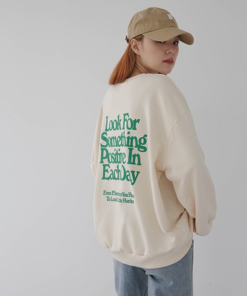 UNE MANSION（ユヌマンション）の「デイオーバーフィットトレーナー（Tシャツ/カットソー・レディース・クリーム/ライトグレー/ブラック・FREE）」の13枚目の写真