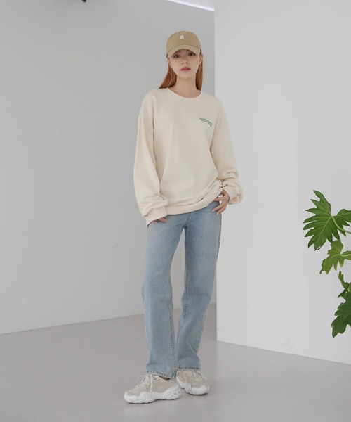 UNE MANSION（ユヌマンション）の「デイオーバーフィットトレーナー（Tシャツ/カットソー・レディース・クリーム/ライトグレー/ブラック・FREE）」の21枚目の写真