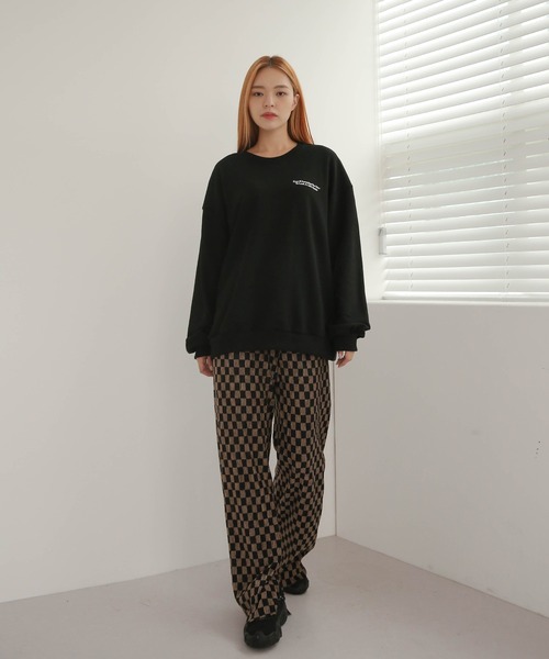 UNE MANSION（ユヌマンション）の「デイオーバーフィットトレーナー（Tシャツ/カットソー・レディース・クリーム/ライトグレー/ブラック・FREE）」の6枚目の写真