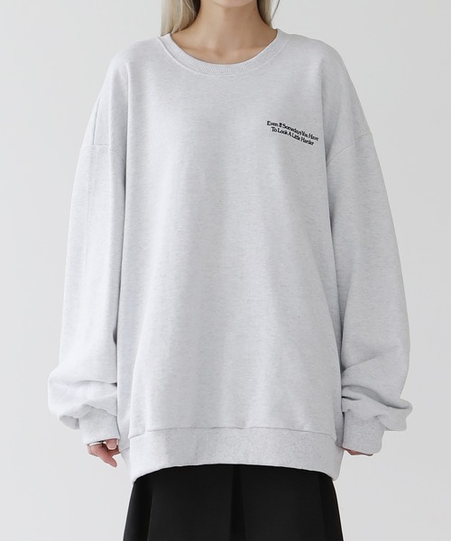 UNE MANSION（ユヌマンション）の「デイオーバーフィットトレーナー（Tシャツ/カットソー・レディース・クリーム/ライトグレー/ブラック・FREE）」の7枚目の写真