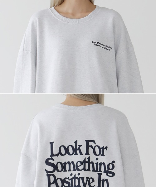 UNE MANSION（ユヌマンション）の「デイオーバーフィットトレーナー（Tシャツ/カットソー・レディース・クリーム/ライトグレー/ブラック・FREE）」の11枚目の写真