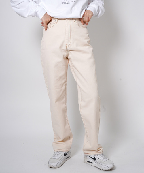 VENCEEXCHANGE（ヴァンスエクスチェンジ）の「ハイウエストストレートデニム（デニムパンツ・レディース・スカイブルー/グレー/オフホワイト/ブラック/ネイビー/ライトブルー・S/L/M/SS）」の17枚目の写真