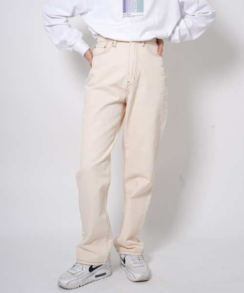 VENCEEXCHANGE（ヴァンスエクスチェンジ）の「ハイウエストストレートデニム（デニムパンツ・レディース・スカイブルー/グレー/オフホワイト/ブラック/ネイビー/ライトブルー・S/L/M/SS）」の16枚目の写真