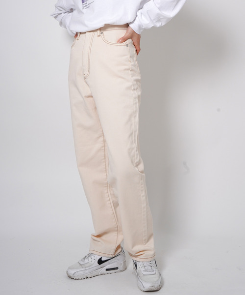 VENCEEXCHANGE（ヴァンスエクスチェンジ）の「ハイウエストストレートデニム（デニムパンツ・レディース・スカイブルー/グレー/オフホワイト/ブラック/ネイビー/ライトブルー・S/L/M/SS）」の15枚目の写真