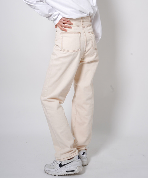 VENCEEXCHANGE（ヴァンスエクスチェンジ）の「ハイウエストストレートデニム（デニムパンツ・レディース・スカイブルー/グレー/オフホワイト/ブラック/ネイビー/ライトブルー・S/L/M/SS）」の14枚目の写真