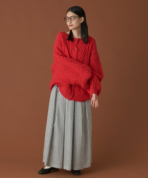 Libra Cue(リブラ キュー)の「2wayパターンニットカーディガン(カーディガン/ボレロ・レディース・アイボリー/ブラック/レッド・FREE)」の22枚目の写真