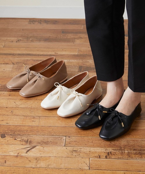 menue（メヌエ）の「2wayスクエアトゥレースアップシューズ（ドレスシューズ・レディース・ブラック/アイボリー/グレイッシュベージュ・22.0cm/22.5cm/23.5cm/25.0cm/21.5cm/23.0cm/24.5cm/25.5cm/26.0cm/24.0cm）」の18枚目の写真