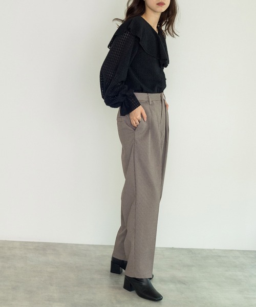 w closet(ダブルクローゼット)の「起毛レースラッフルブラウス(シャツ/ブラウス・レディース・アイボリー/ブルー/ブラック・FREE)」の15枚目の写真