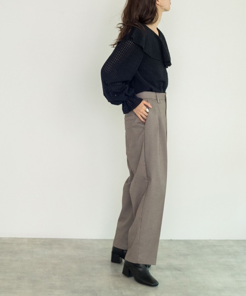 w closet(ダブルクローゼット)の「起毛レースラッフルブラウス(シャツ/ブラウス・レディース・アイボリー/ブルー/ブラック・FREE)」の12枚目の写真