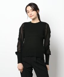 PICCIN | シャーリング袖ロングリブニット(ニット/セーター)