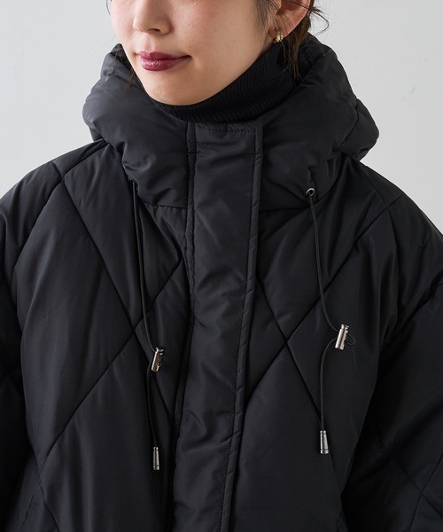 natural couture（ナチュラルクチュール）の「【WEB限定カラー有り】マイクロタフタダイヤキルト中綿ジャケット（ダウンジャケット/コート・レディース・アイボリー/ブラック/グレイッシュベージュ/ミント・FREE）」の5枚目の写真