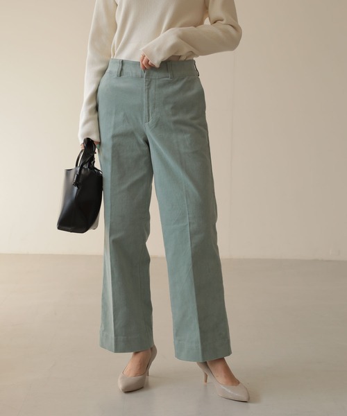 AMERICAN HOLIC(アメリカンホリック)の「ストレッチコールテンセンタープレスパンツ(その他パンツ・レディース・チャコールグレー/オフホワイト/サックスブルー/グレイッシュベージュ・S/M/L/XS)」の4枚目の写真