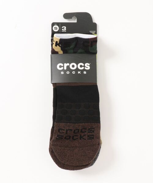 crocs（クロックス）の「クロックス crocs クロックス ソックス アダルト クォーター グラフィック ３ パック Crocs Socks Adult Quarter Graphic 3-Pack（ソックス/靴下・レディース・ホワイト/カモフラージュ/マルチ・S/M/L）」の5枚目の写真