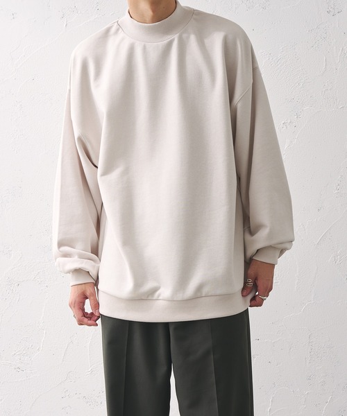 epnok（エプノック）の「モックネックルーズスウェット（スウェット・メンズ・ブラック/ナチュラル/グレイッシュブルー/グレイッシュベージュ・SMALL/LARGE/MEDIUM）」の3枚目の写真