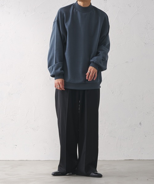 epnok（エプノック）の「モックネックルーズスウェット（スウェット・メンズ・ブラック/ナチュラル/グレイッシュブルー/グレイッシュベージュ・SMALL/LARGE/MEDIUM）」の14枚目の写真