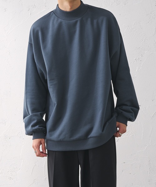 epnok（エプノック）の「モックネックルーズスウェット（スウェット・メンズ・ブラック/ナチュラル/グレイッシュブルー/グレイッシュベージュ・SMALL/LARGE/MEDIUM）」の9枚目の写真