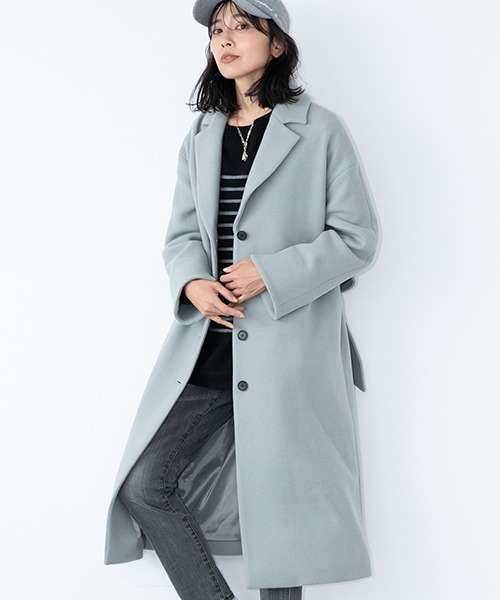 BARNYARDSTORM(バンヤードストーム)の「BARNYARDSTORM / 【WEB限定サイズ】メルトンコート(チェスターコート・レディース・ブラック/グリーン/モカ/グレイッシュベージュ・1/2/0/00)」の6枚目の写真