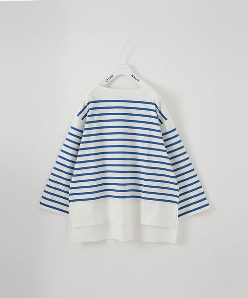 CITEN(シテン)の「<CITEN(シテン)>パネルボーダー ルーズ Tシャツ(Tシャツ/カットソー・レディース・ホワイト/クリーム・FREE)」の1枚目の写真