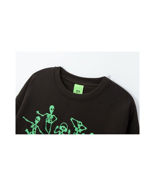 『OY/オーワイ』SKULLFAMILYMTM/スカルキャラクターファミリー長袖プルオーバースウェットシャツ