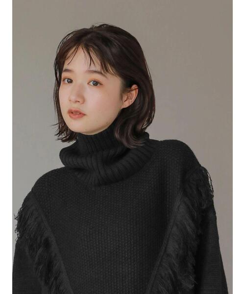 AMERICAN HOLIC(アメリカンホリック)の「フリンジニットプルオーバー(ニット/セーター・レディース・ブラック/オフホワイト・L/M)」の4枚目の写真