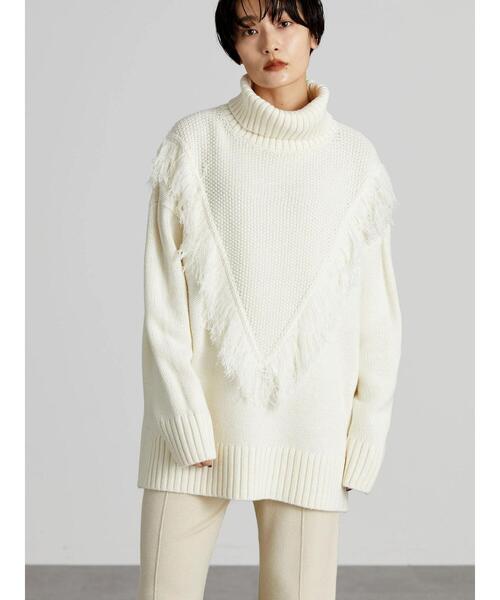 AMERICAN HOLIC(アメリカンホリック)の「フリンジニットプルオーバー(ニット/セーター・レディース・ブラック/オフホワイト・L/M)」の22枚目の写真